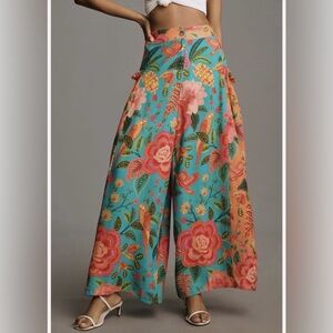 Farm Rio x Anthropologie Floral Wide-Leg Pants